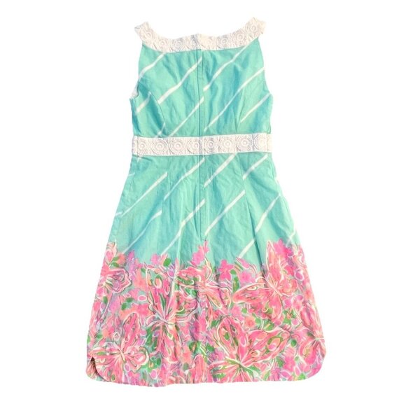 Lilly Pulitzer Candice Keyhole Mini Dress Size 00 Crash Landing Sand Bar Blue - Picture 5 of 12